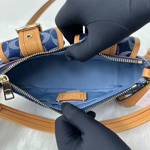 Coach Ashton Shoulder Crossbody Bag in Signature Denim Gold/Denim Natural CY700 - Picture 12 of 13